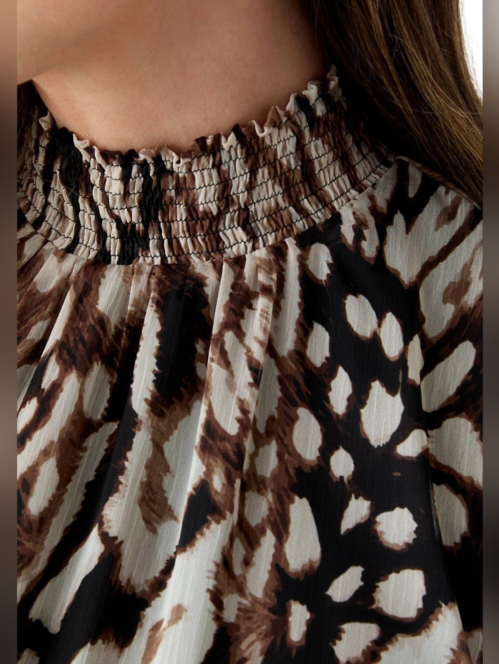 MSK Tiered Long Sleeve Animal Print Maxi Dress - Picture 4 of 10